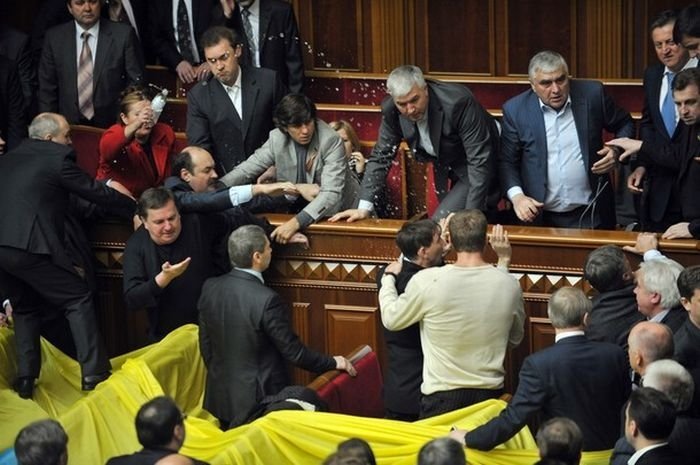 fight in the parliament of Ukraine