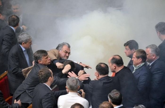 fight in the parliament of Ukraine