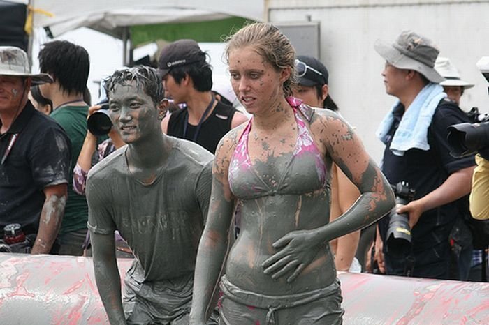 dirty girls in mud