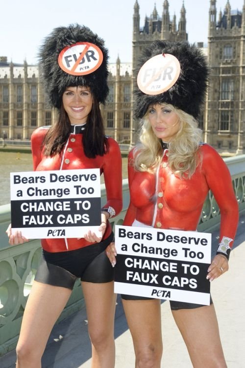 peta bearskins protest girls
