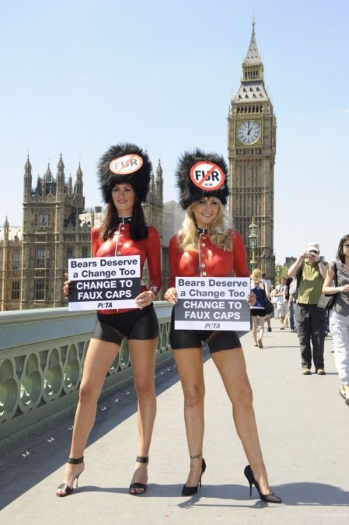 peta bearskins protest girls