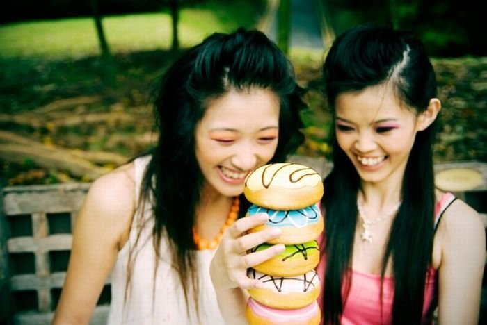 girl eating doughnut