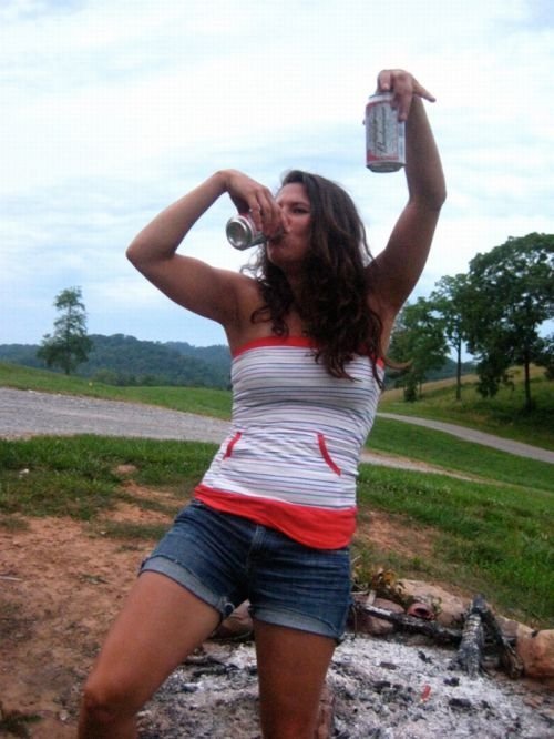 girl with beer