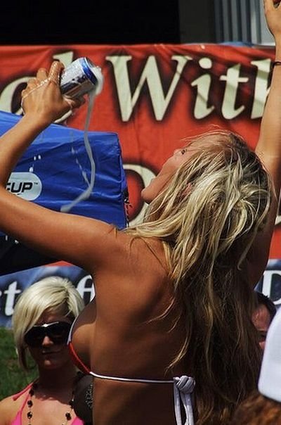 girl with beer