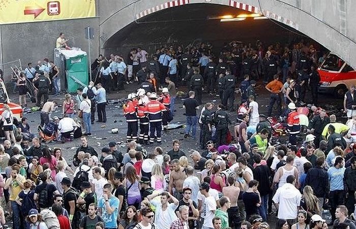 Panic at Love Parade, Duisburg, Germany