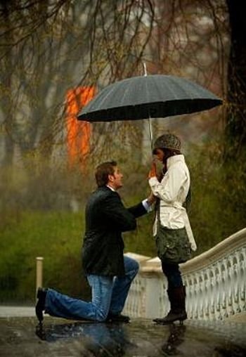 proposal of marriage in the rain
