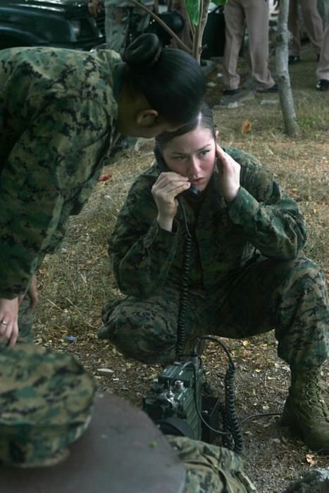 girl in a military