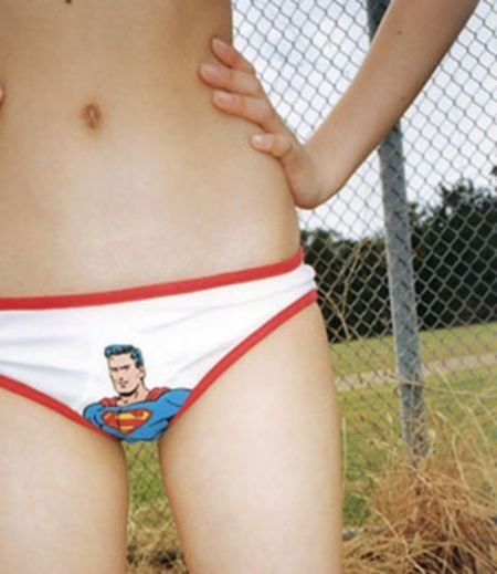 girl wearing superhero panties