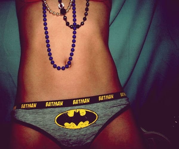 girl wearing superhero panties