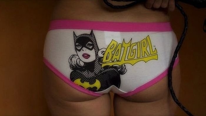 girl wearing superhero panties