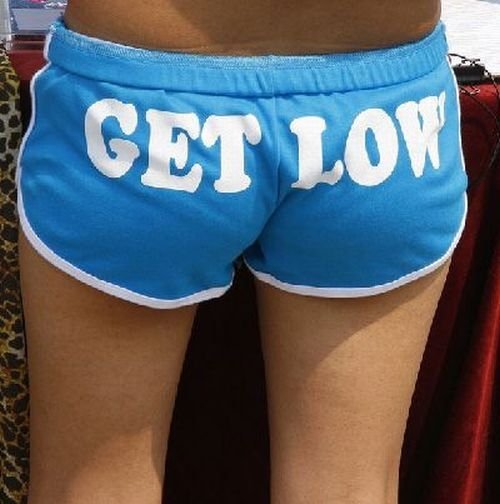 texts written on buttocks clothing