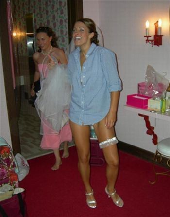 wedding bride caught in lingerie