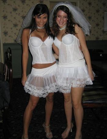 wedding bride caught in lingerie