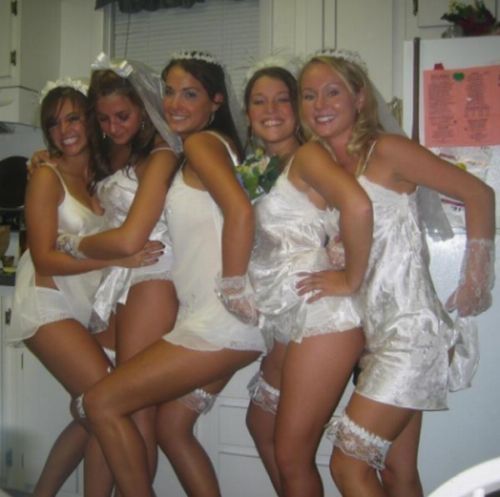 wedding bride caught in lingerie