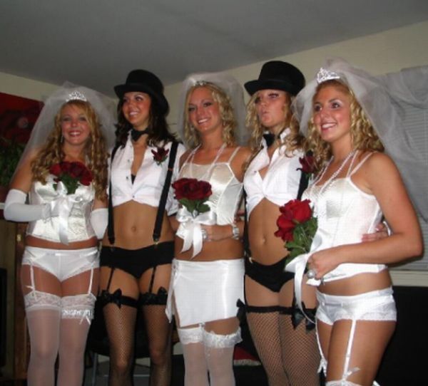 wedding bride caught in lingerie