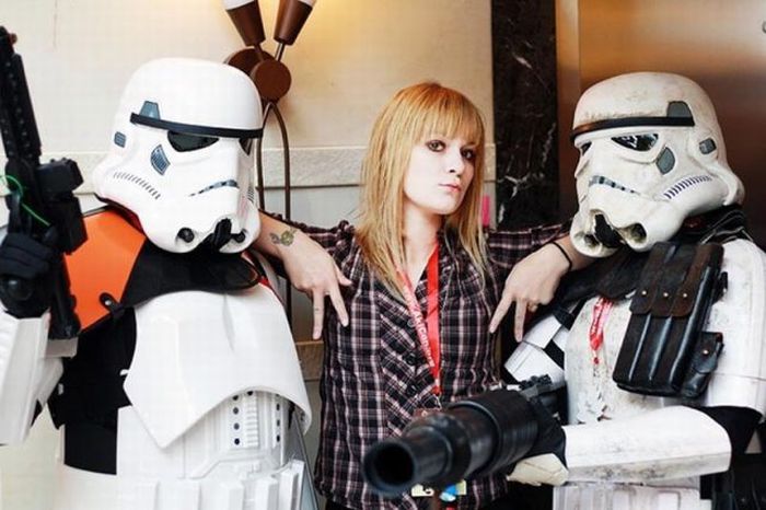 girls with star wars universe imperial stormtroopers