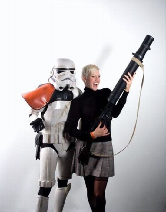 girls with star wars universe imperial stormtroopers