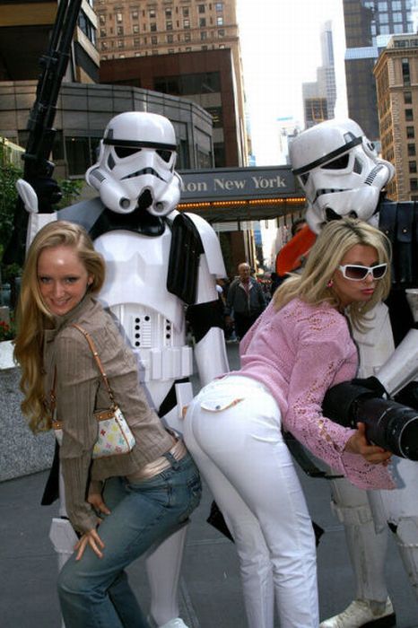 girls with star wars universe imperial stormtroopers