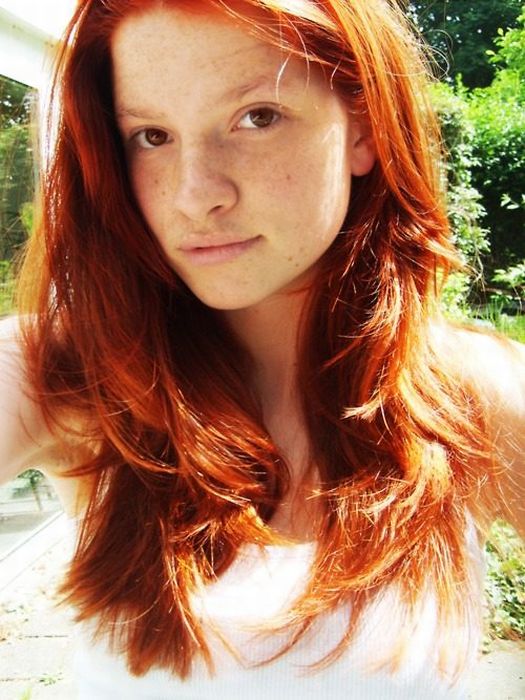 young red haired girl portrait