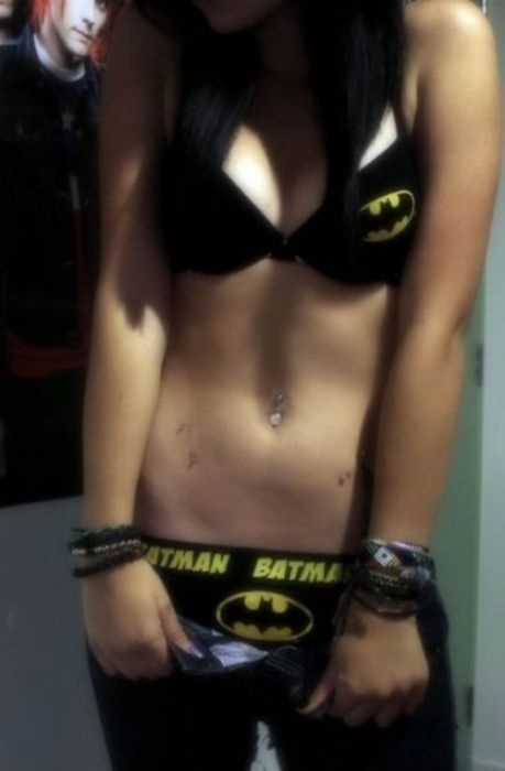 girl wearing superhero panties