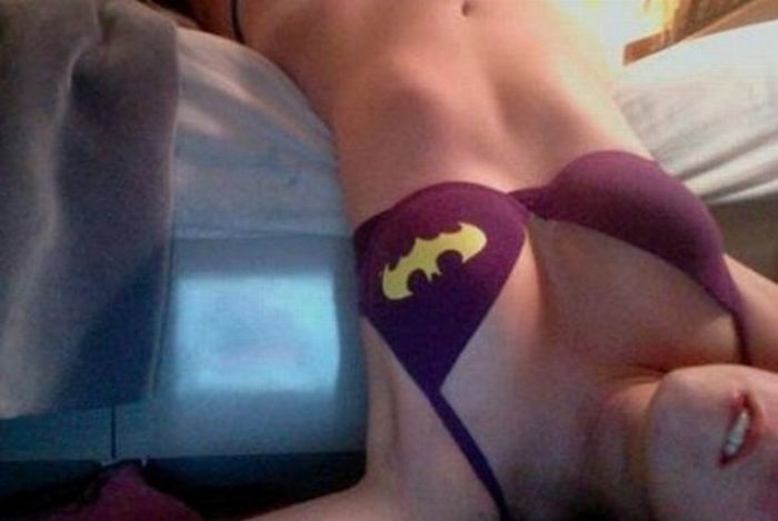 girl wearing superhero panties