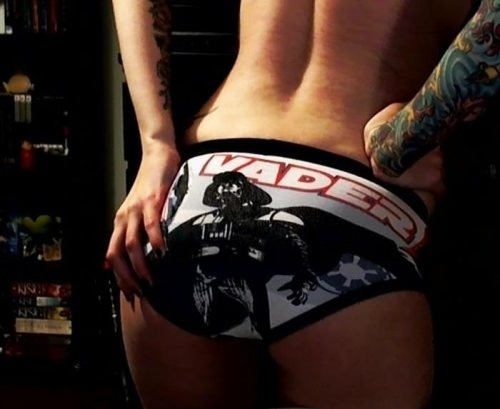 girl wearing superhero panties