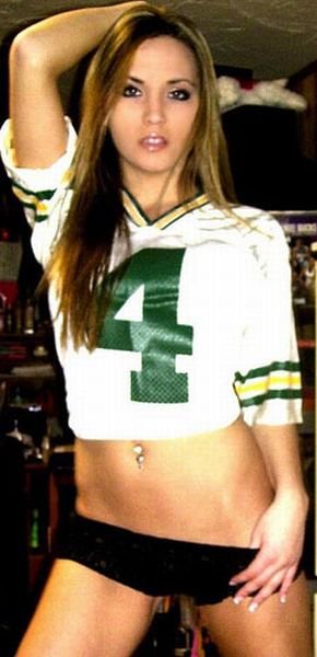 young college girl wearing sport jersey