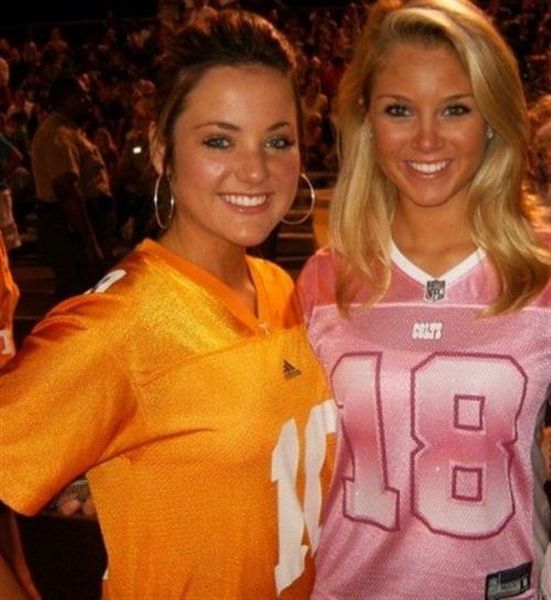 young college girl wearing sport jersey