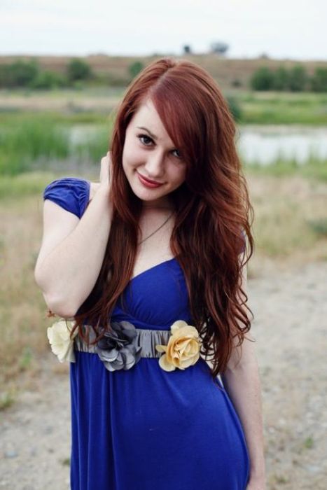 young red haired girl portrait