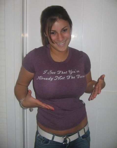 girl with a funny t-shirt