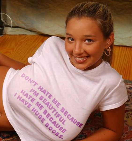 girl with a funny t-shirt