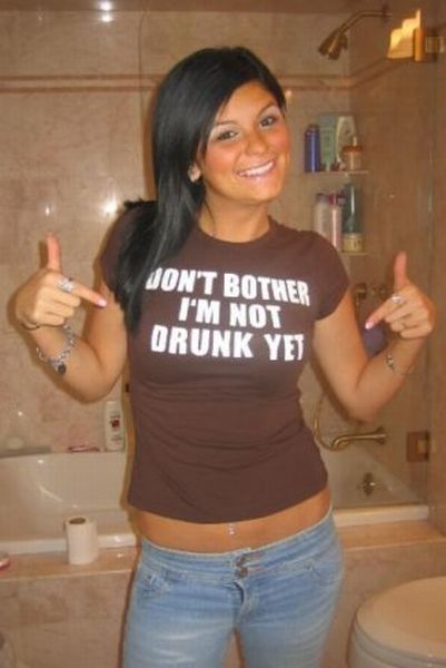 girl with a funny t-shirt