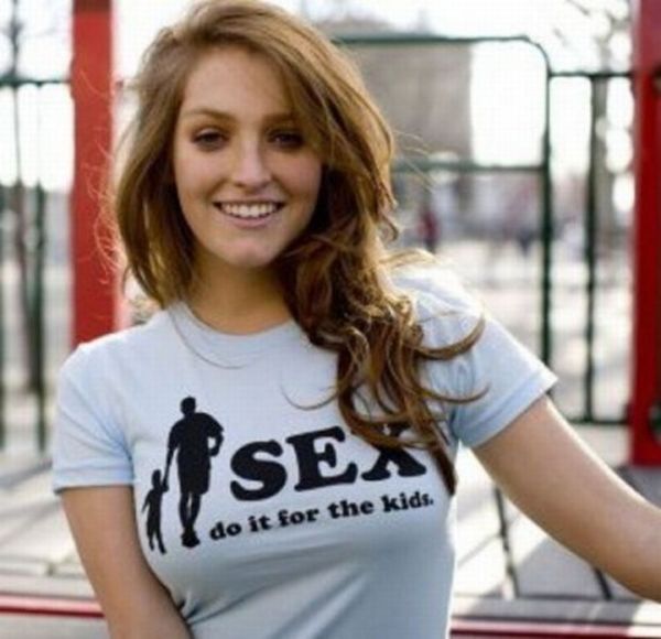 girl with a funny t-shirt