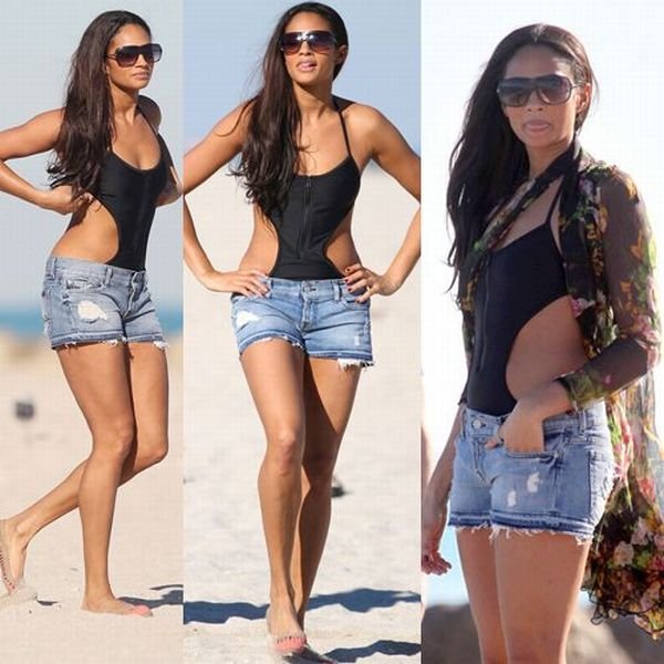 celebrity girl on the beach
