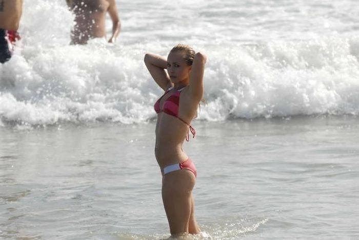 celebrity girl on the beach