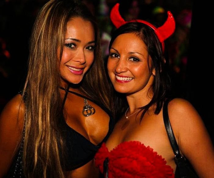 Playboy Mansion halloween party girls