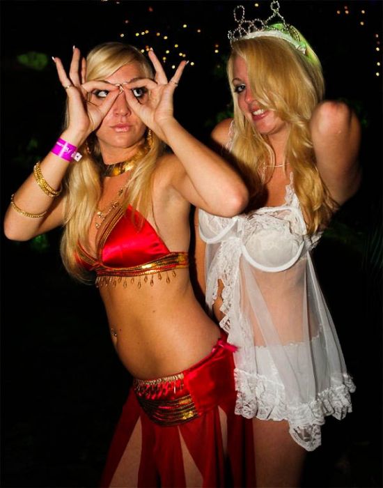 Playboy Mansion halloween party girls