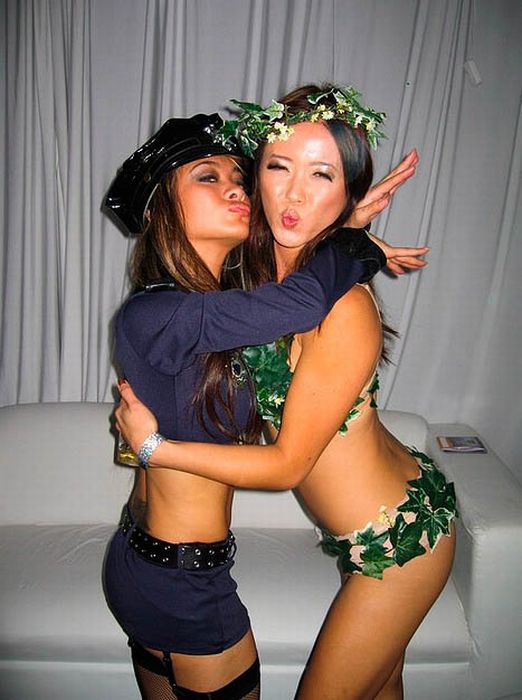 Playboy Mansion halloween party girls