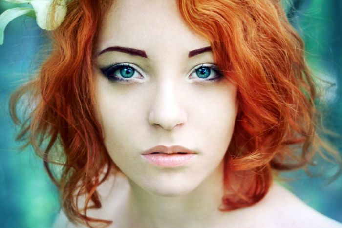 young red haired girl portrait