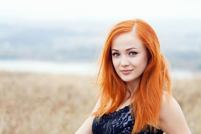 young red haired girl portrait