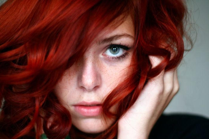 young red haired girl portrait