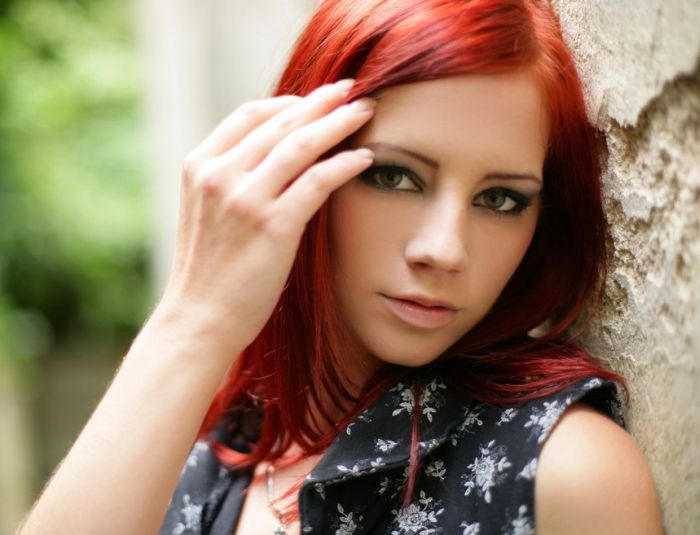 young red haired girl portrait