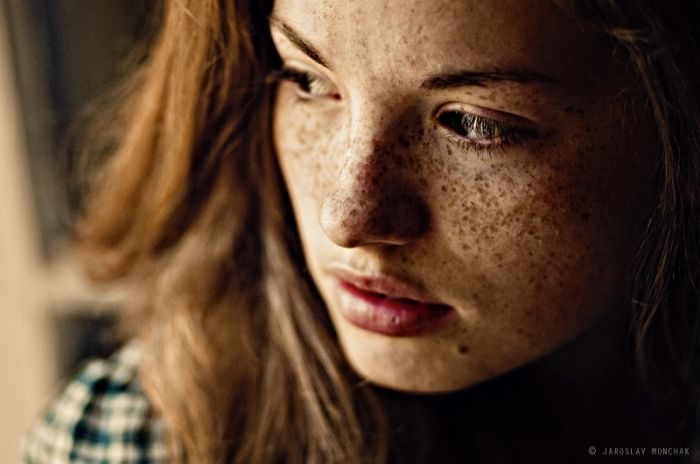 young red haired girl portrait