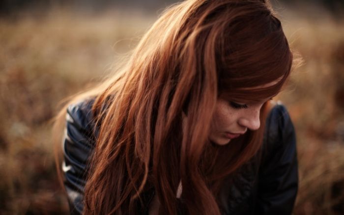 young red haired girl portrait