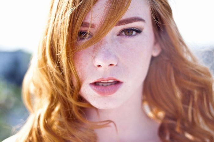 young red haired girl portrait