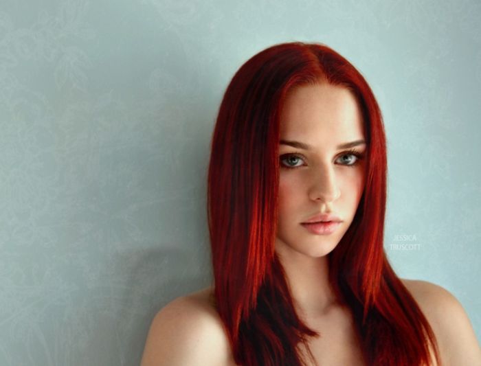 young red haired girl portrait