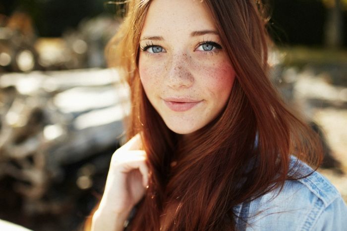 young red haired girl portrait