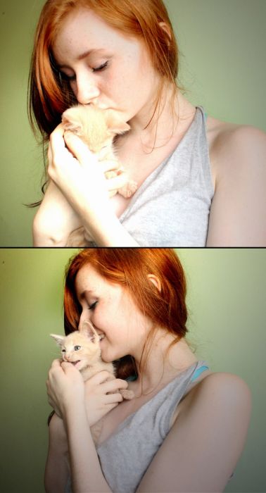 young red haired girl portrait