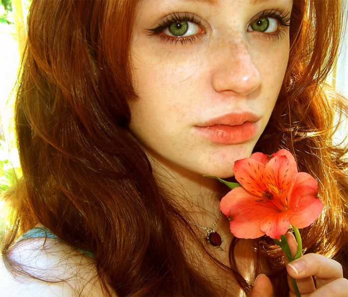 young red haired girl portrait