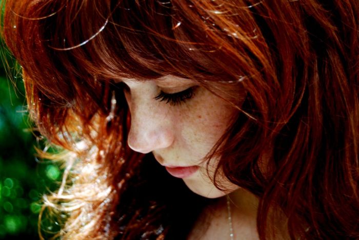 young red haired girl portrait